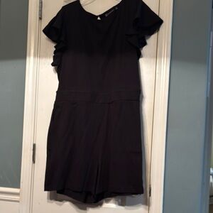 2/$30 New York & Company Black Ruffled Sleeve Romper Women’s 2X NWT